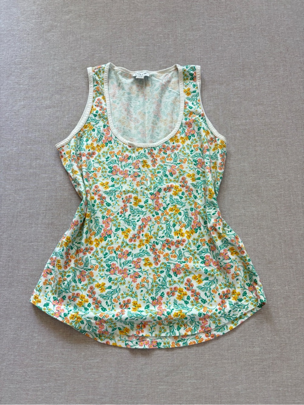 J.Crew pastel floral cotton tank top.